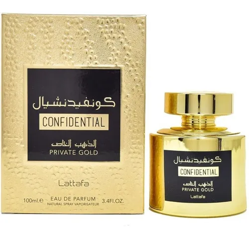 Perfume Árabe Lattafa Confidential Private Gold - Unissex - 100ml